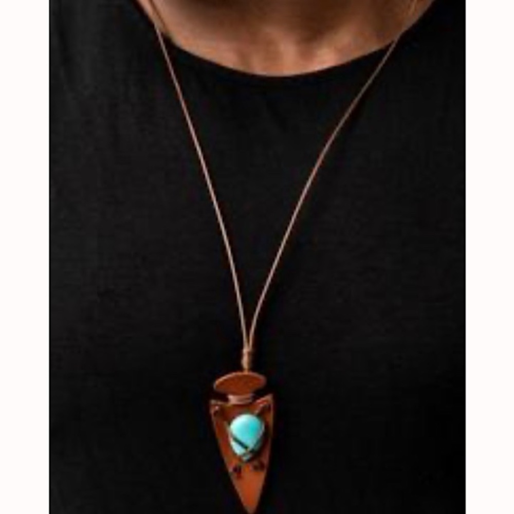 leather turquoise necklace adjustable unisex